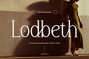 Lodbeth - Modern Serif Font, a Serif Font by Flawless And Co (Thumbnail 1 of 10)