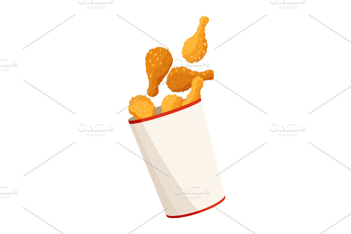 Fried chicken. Crispy fried, a Food Illustration by Things for designers
