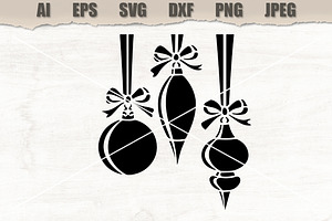 Stencil Christmas Decor Vector, a Decorative Illustration by MARYCRAFTIRIA