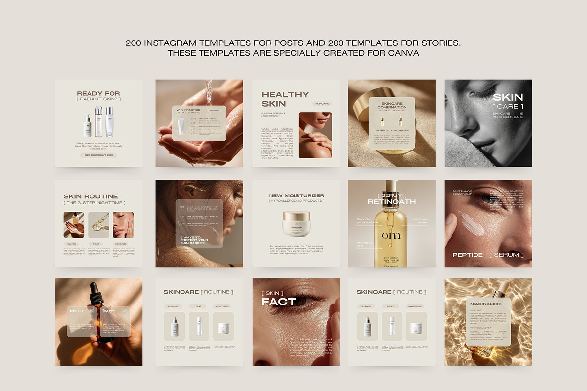 400 Skincare Instagram Templates, a Social Media Template by Instprofi | Studio Estimo (Photo 10 of 15)