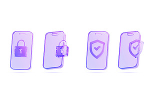 Glass holographic mobile phone with, a Technology Illustration by Marozhkastudio