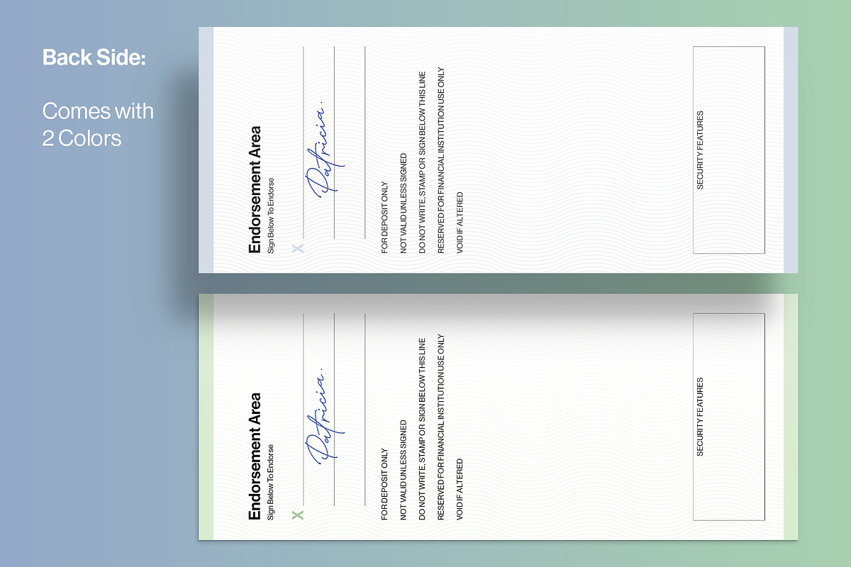 Blank Cheque / Check Template, a Stationery Template by BrandPacks (Photo 3 of 6)
