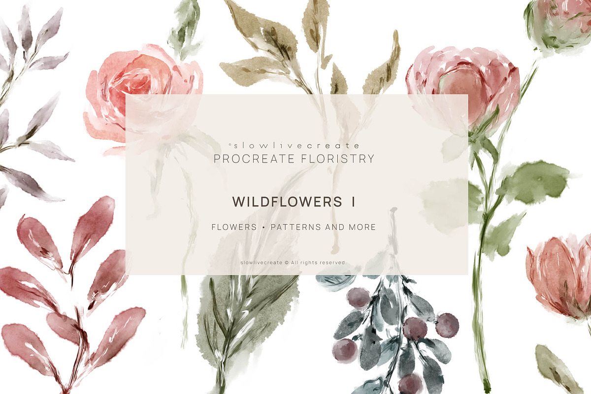 Wildflowers I Printable, a Pattern Graphic by slowlivecreate (Photo 1 of 5)