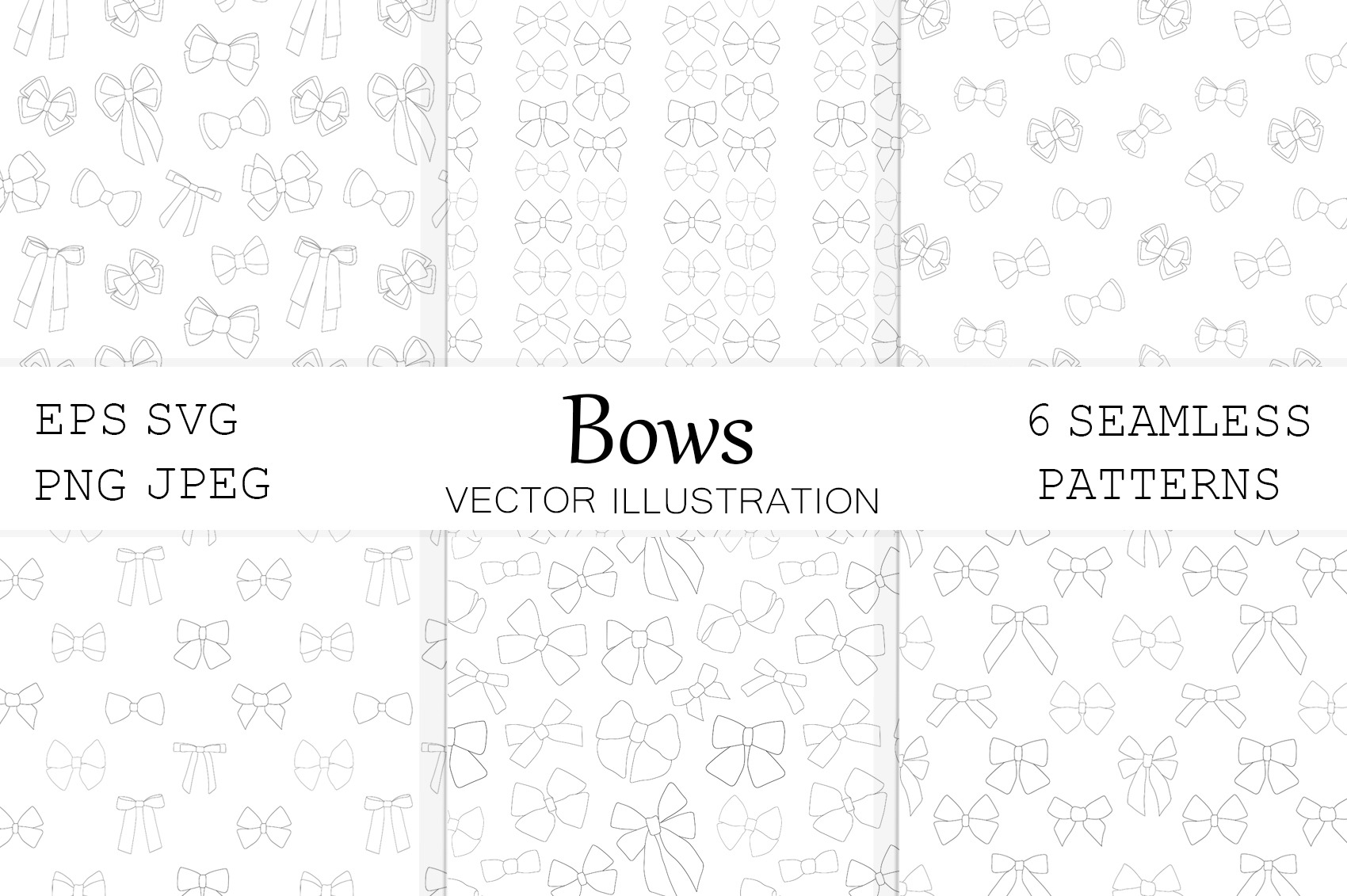 Bows graphics pattern. Bows coloring, a Pattern Graphic by IrinaShishkova