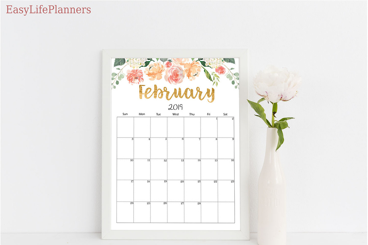 Wall Calendar 2018 2019 Letter Size, a Templates & Theme by EasyLifePlanners (Photo 6 of 10)