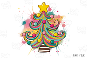 Christmas Tree Coquette Png, a Graphic by Clipart Bloom (Thumbnail 1 of 2)