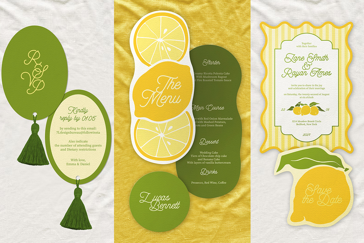 Lemon summer wedding templates set, a Stationery Template by Garden in frame (Photo 8 of 10)