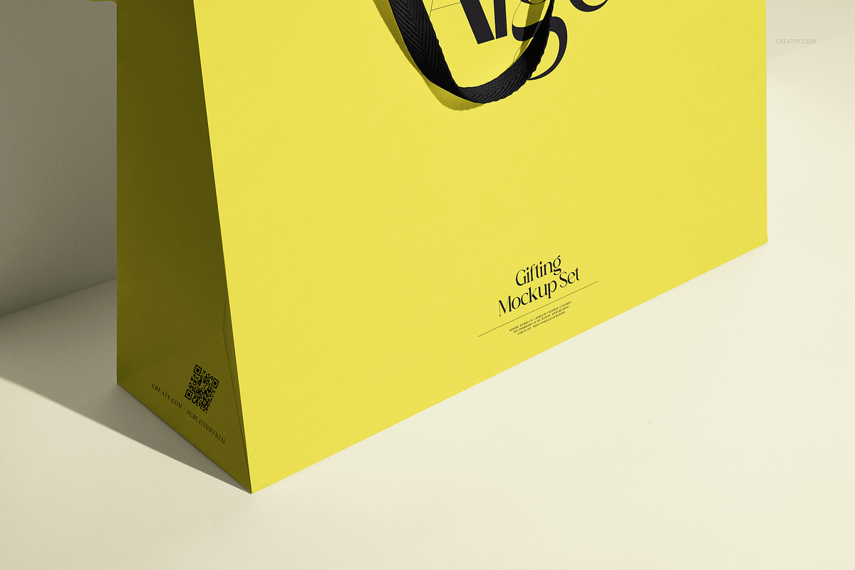 Cotton Handle Paper Gift Bag Mockup, a Packaging Mockup by creatsy5 (Photo 13 of 14)