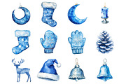 Blue Winter Christmas Aesthetic Pack, a Graphic by CitraGraphics (Thumbnail 2 of 4)