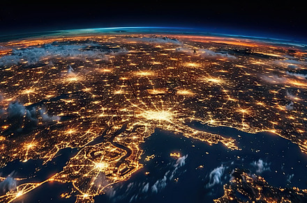 World map satellite picture, view of city lights background. Gen, a Background Photo by AS photostudio