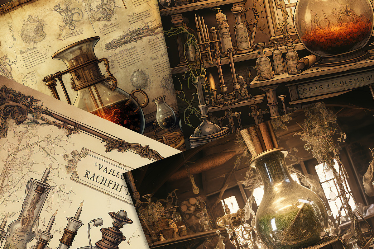 Alchemy Workshop Digital Papers, a Background Graphic by Fun Digital (Photo 3 of 5)
