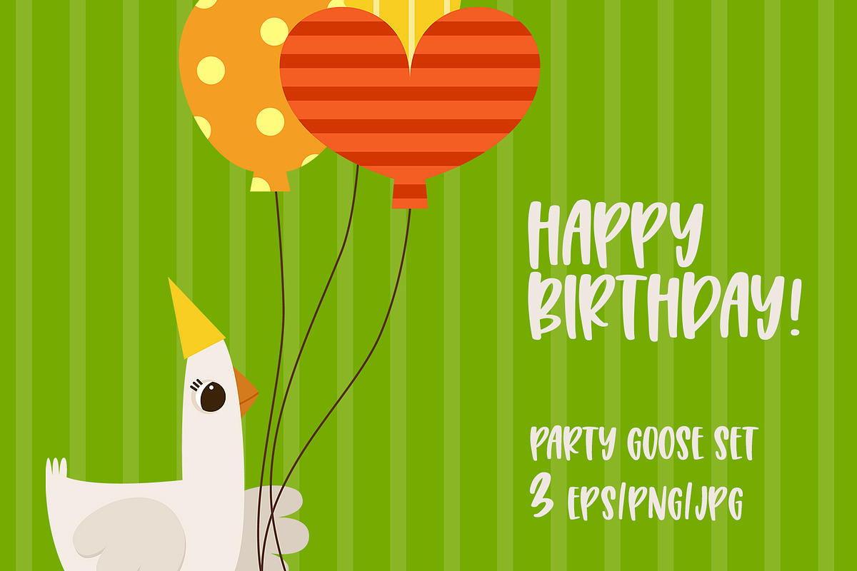 Party Animal Geese: Fun Celebration, an Animal Illustration by the_myro (Photo 1 of 5)