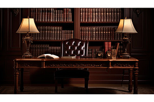 furniture library table ai generated, a School & Education Photo by pikepicture