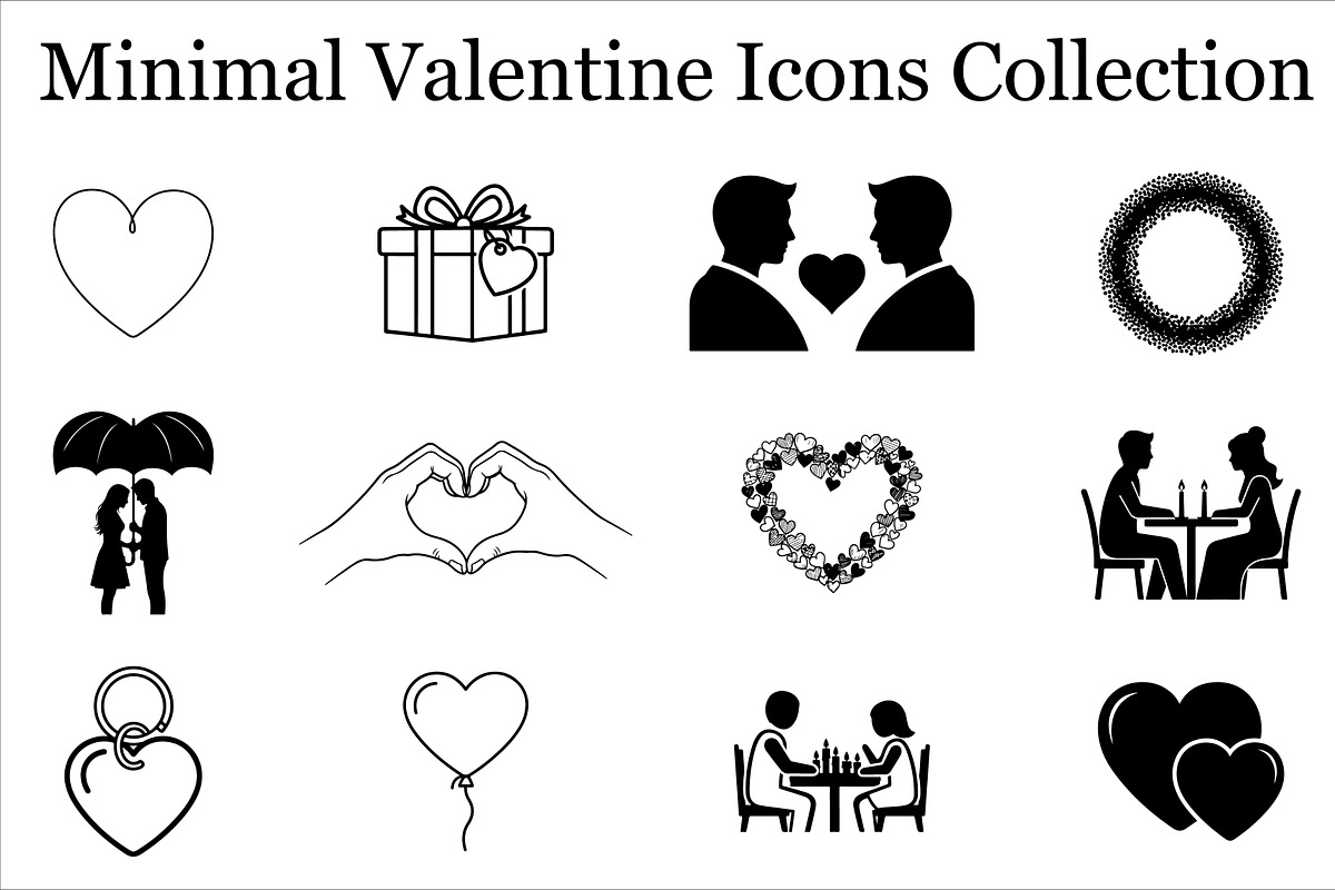 Valentine Line Art Clipart Bundle, a Graphic by musafir_fashion (Photo 1 of 3)