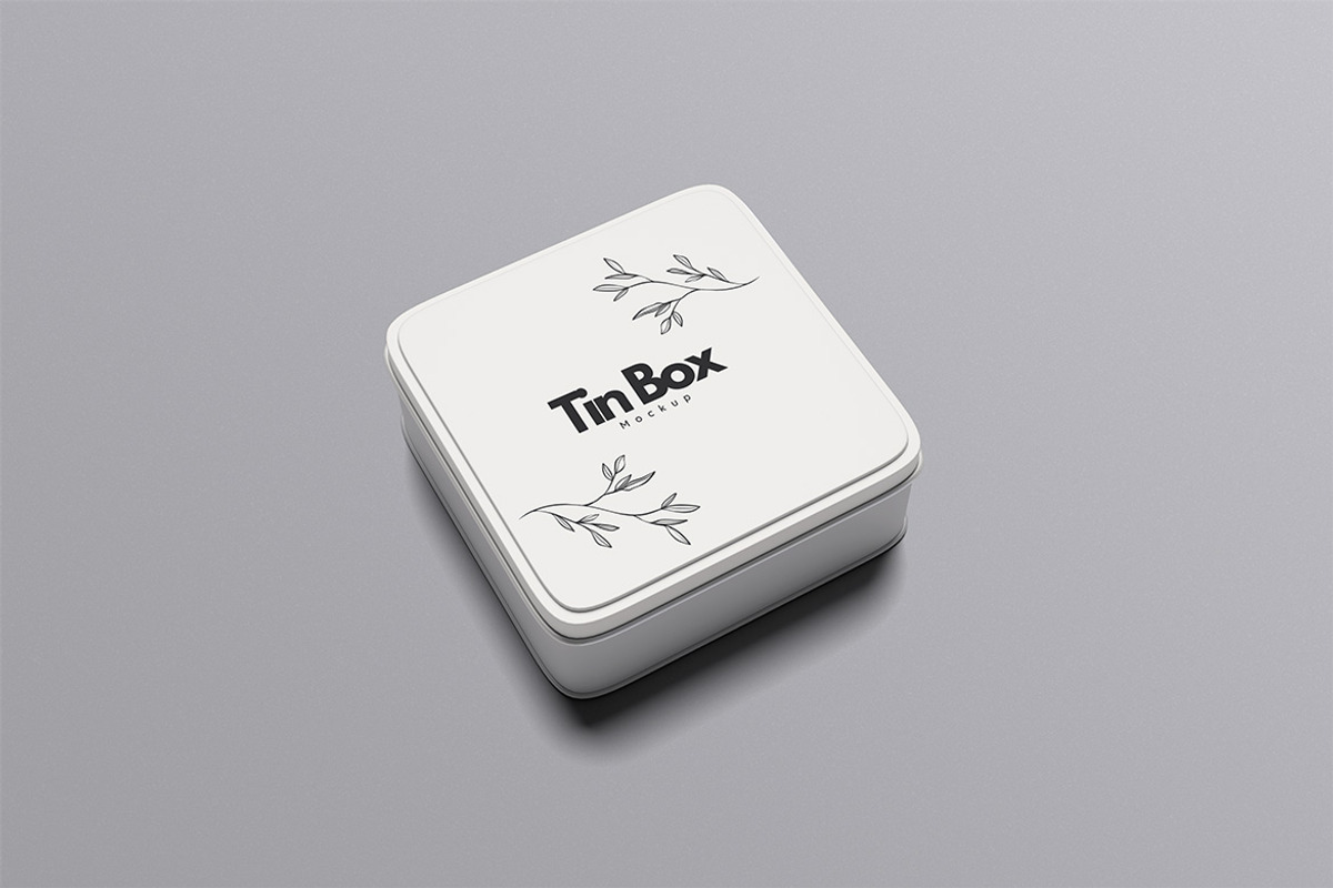 Square Tin Box Mockup, a Product Mockup by xavier_studio (Photo 3 of 5)