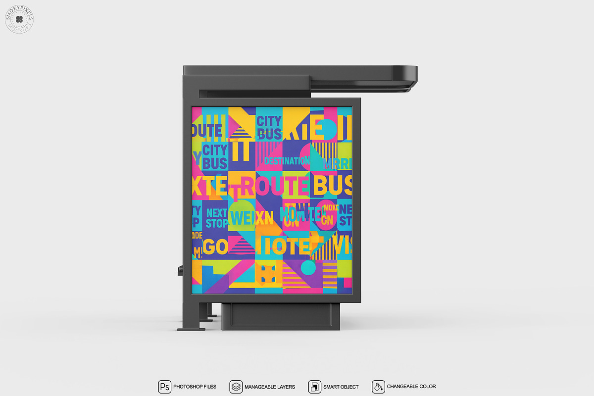 Bus Stop Shelter Advertising Mockup, an Advertising Mockup by SmokyPixels (Photo 4 of 5)