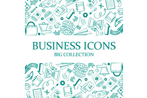 hand drawn business icons, an Object Illustration by Multigon