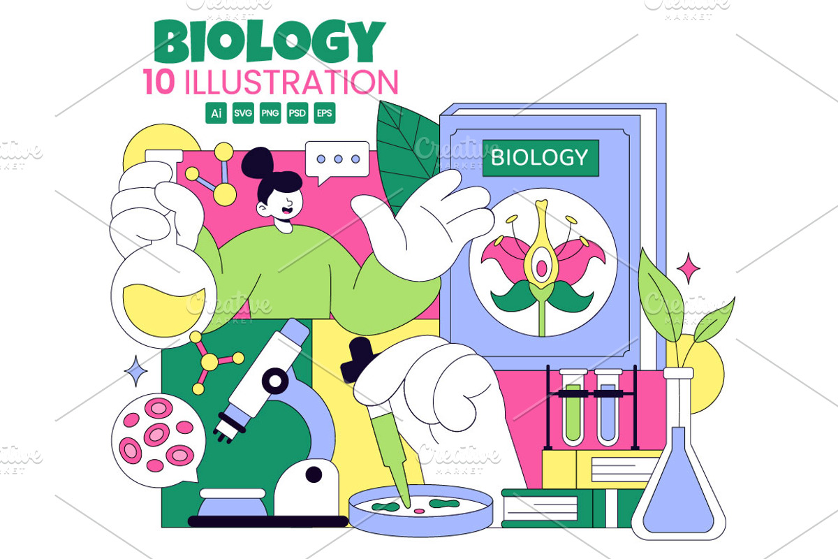 10 Biological Science Illustration, an Object Illustration by denayunebgt (Photo 1 of 4)