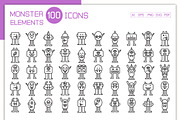 100 Monster Character Icons, a Graphic by Designfour (Thumbnail 1 of 7)