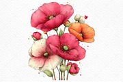 Whimsical Spring Poppy Flower Clipar, an Illustration by Craft Nest (Thumbnail 10 of 11)