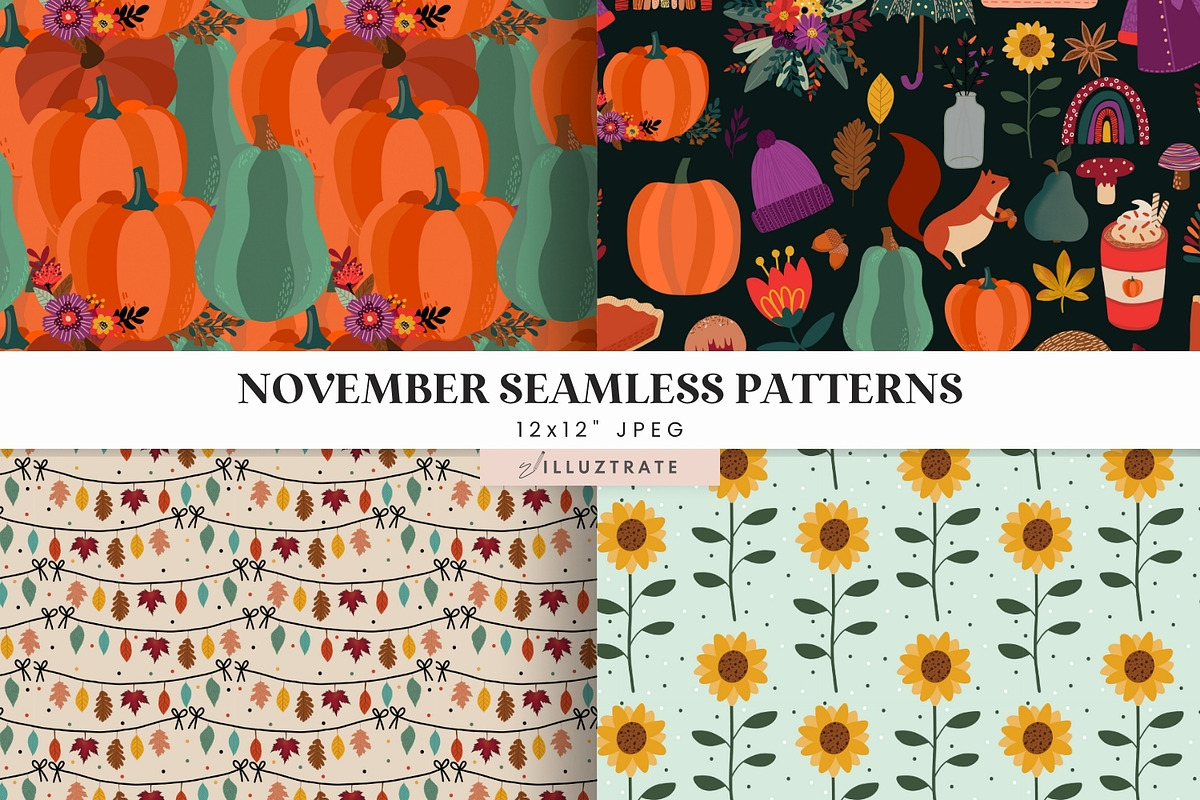 Cosy Autumn Seamless Papers, a Pattern Graphic by illuztrate (Photo 2 of 5)