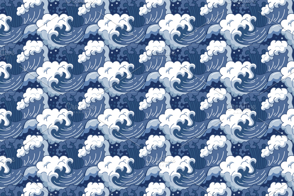 Japanese Wave Pattern, a Pattern Graphic by MISS CHATZ (Photo 3 of 3)