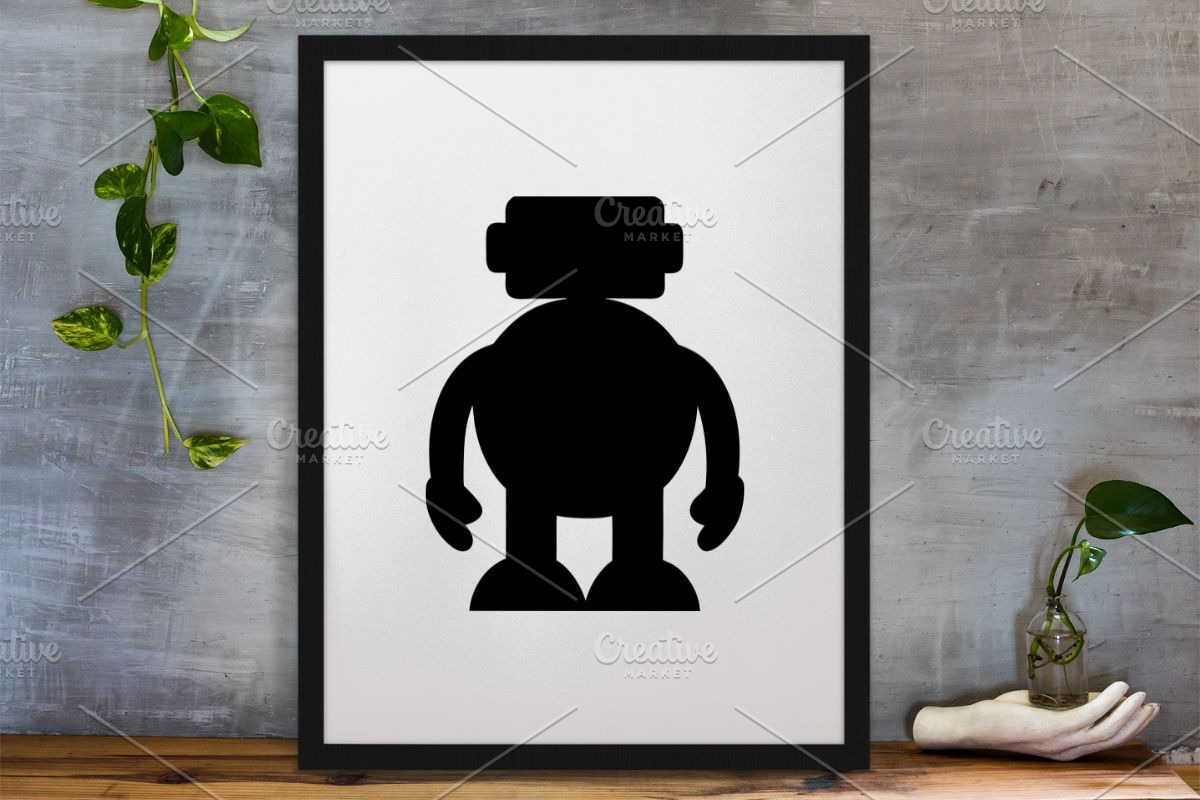 Robot Silhouette SVG, a Technology Illustration by newminddesign (Photo 3 of 3)