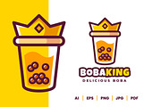 Boba King Logo Design Template, a Branding & Logo Template by Akito Studio (Thumbnail 1 of 2)