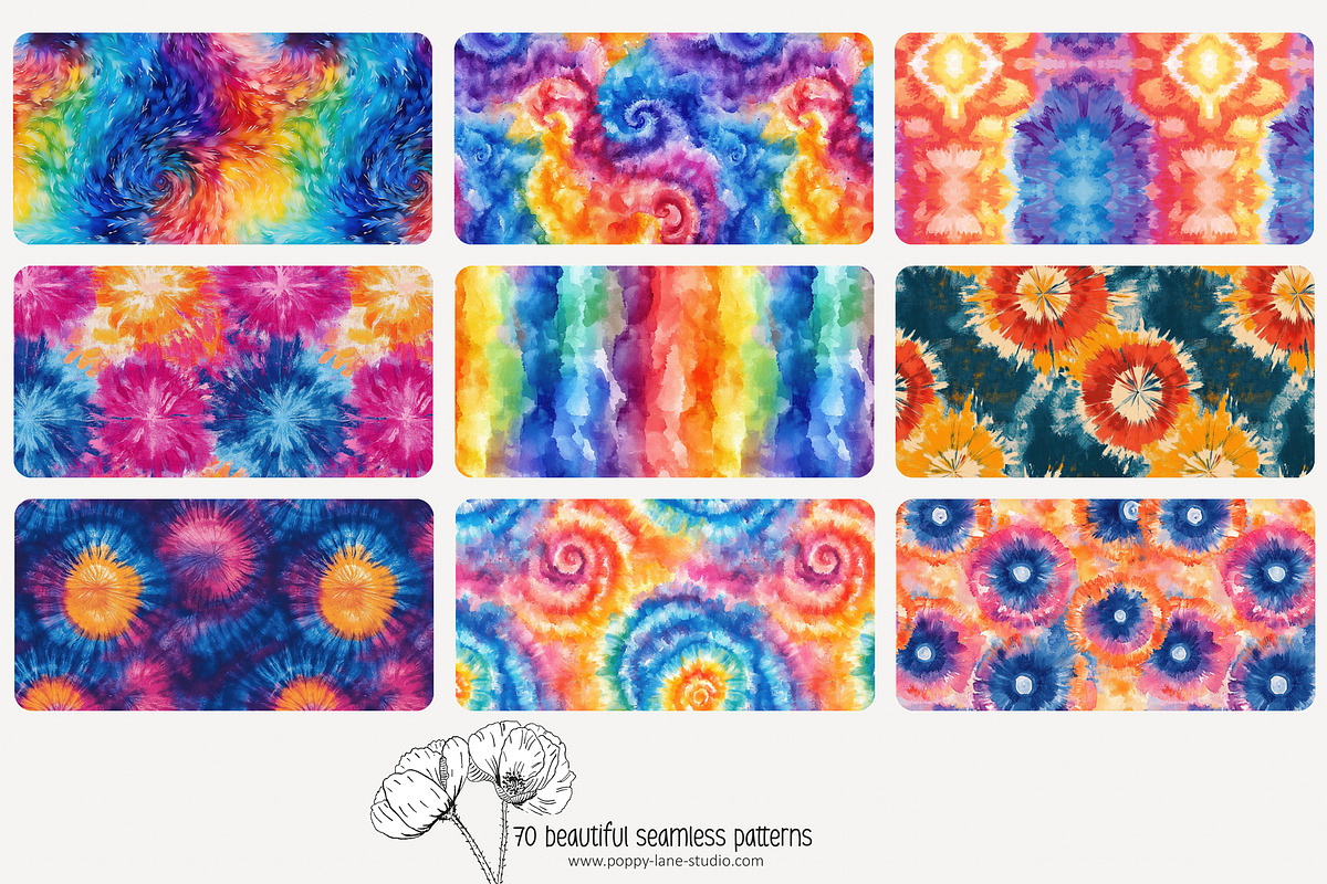 70 abstract tie-dye seamless pattern, a Pattern Graphic by Poppy Lane Studio (Photo 6 of 10)