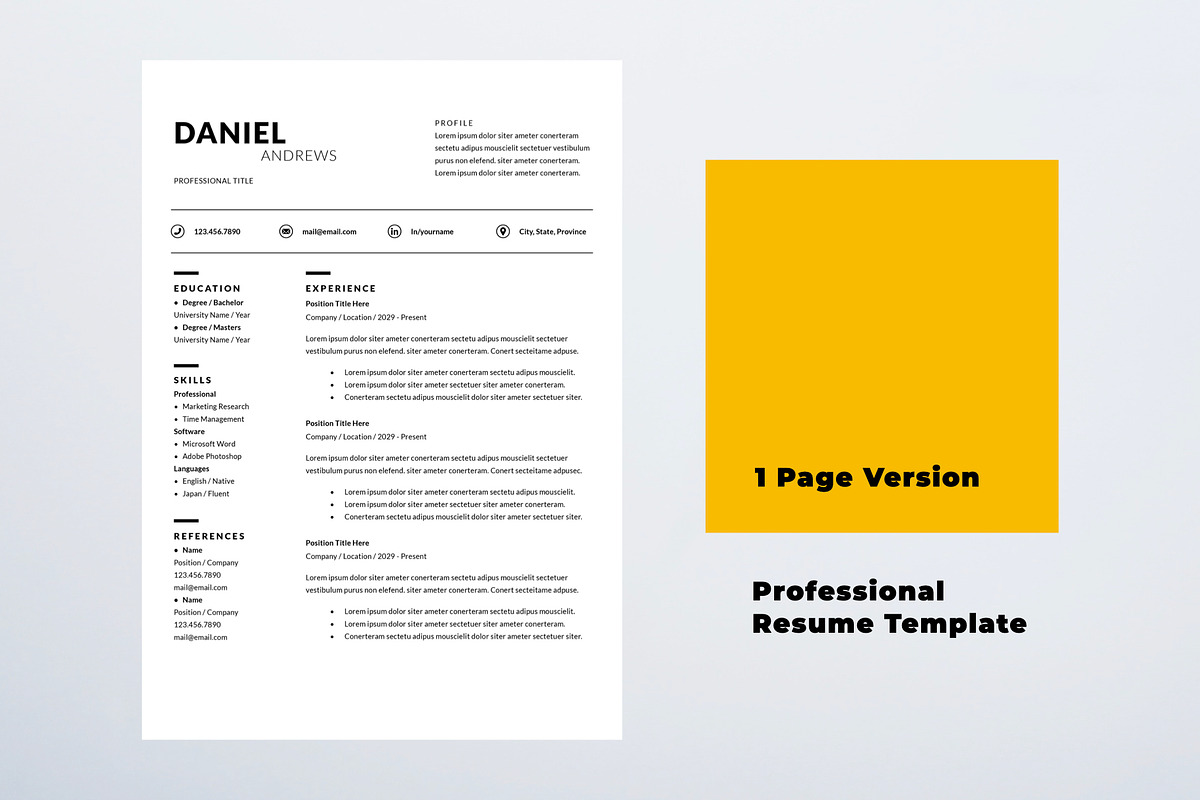 Professional Resume Template, a Resume Template by KHIDD (Photo 2 of 5)