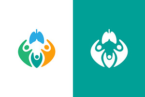 Lungs and family logo combination, a Healthcare Illustration by GraphiShop
