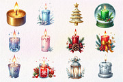 Christmas Glitter Candle Clipart, an Illustration by Dream Creation (Thumbnail 2 of 4)