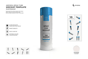 Aerosol Spray Bottle Mockup Template, a Packaging Mockup by DesignRushMarket