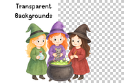 Watercolor Witch Clipart Set, a Seasonal Illustration by PassionPNGcreation (Thumbnail 4 of 9)