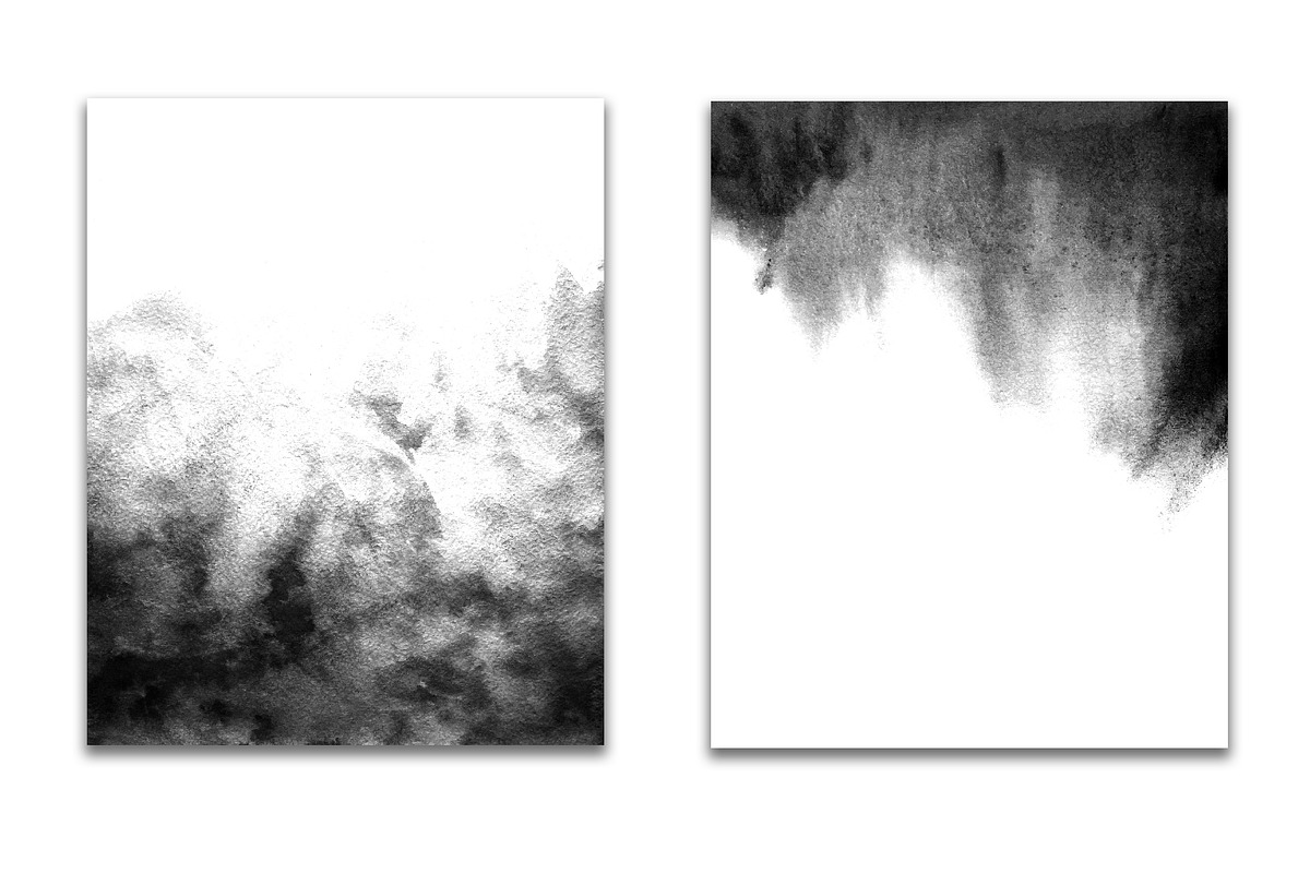 Black to gray ombre watercolor, a Texture Graphic by GraphicRain (Photo 2 of 6)