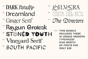 The Modern Font Bundle Vol.5 80% OFF