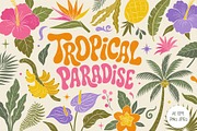 Tropical Paradise Summer Clipart, a Seasonal Illustration by Hanna's ArtLab (Thumbnail 1 of 6)