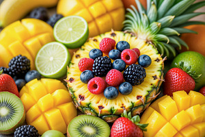 Assortment of Tropical Fruits, a Photo by rarrarorro