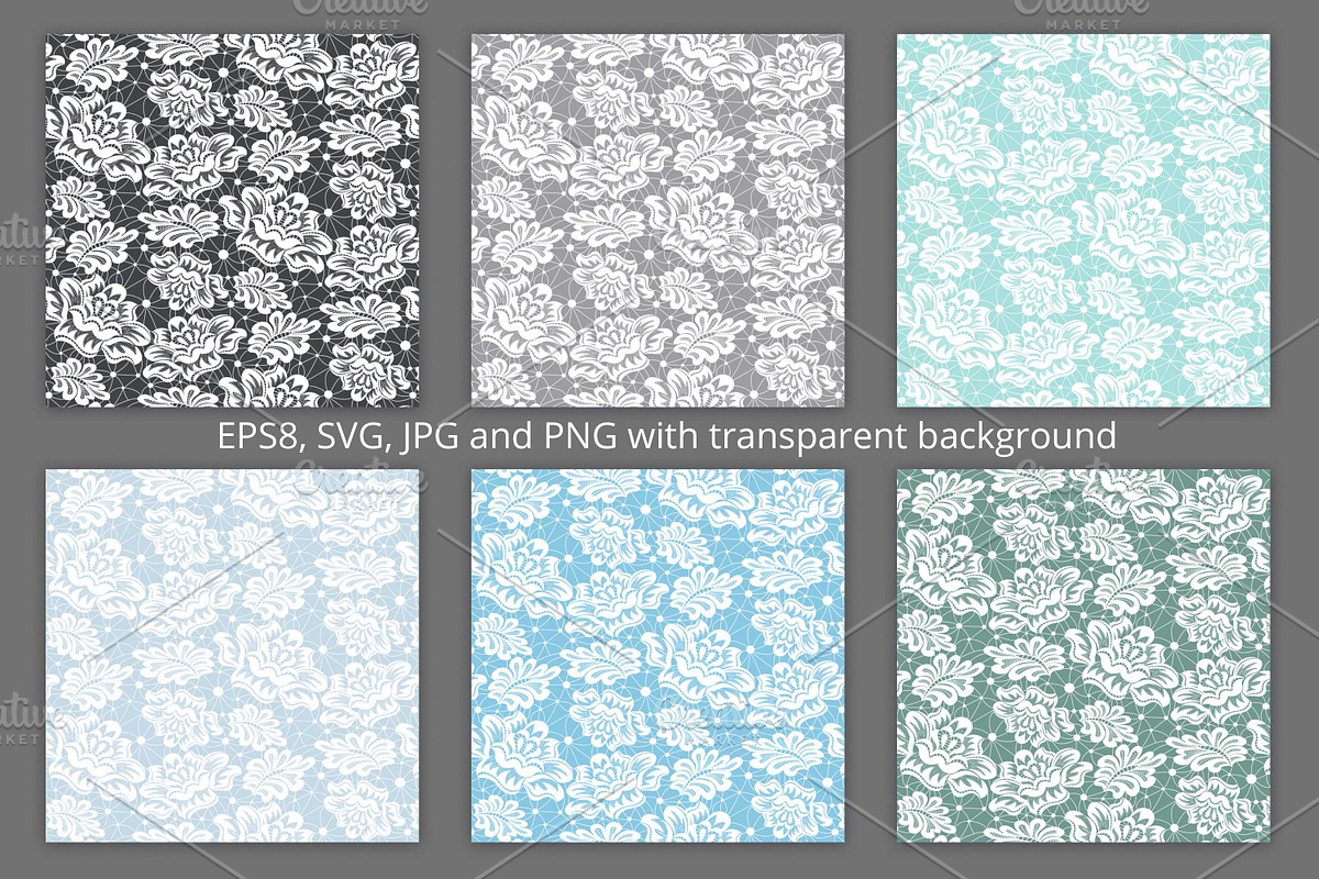 Seamless Lace Floral Patterns, a Pattern Graphic by Sveta Aho (Photo 3 of 4)