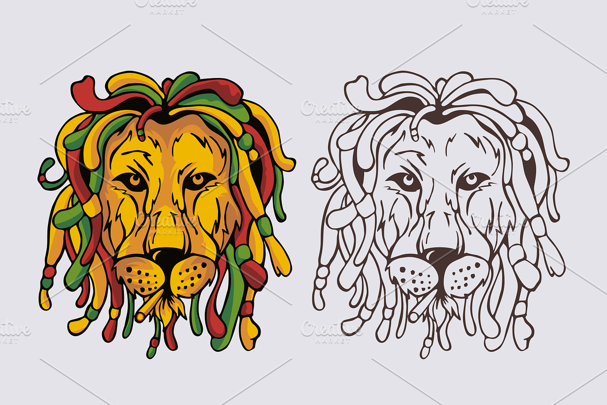 Lion Rasta Vector preview 2