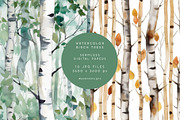Watercolor Birch Trees, a Pattern Graphic by PeDe Designs (Thumbnail 4 of 6)