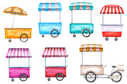 Watercolor food trucks and carts, a Food Illustration by Olha's watercolor (Thumbnail 5 of 10)