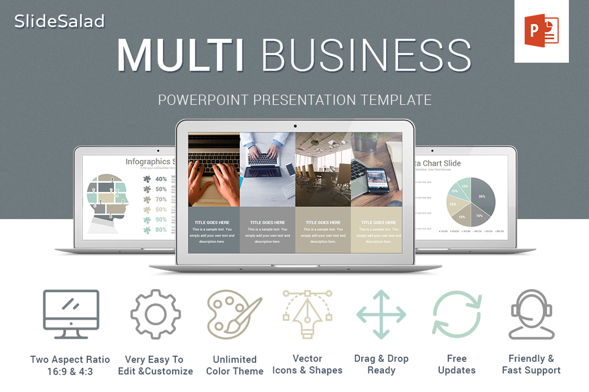 Multi Business PowerPoint Template, a Presentation Template by SlideSalad (Photo 2 of 28)