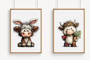 Whimsical Easter Highland Cow Clipar, an Illustration by Libby Wishes (Thumbnail 3 of 7)