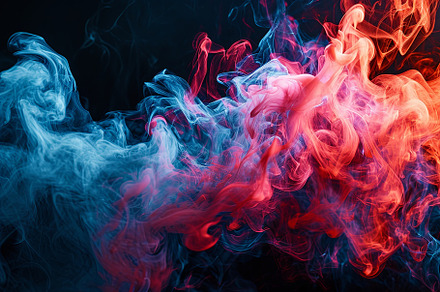 Colorful rainbow neon smoke paint, an Abstract Photo by Pixeness