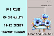 Whimsical Blue Flowers Spring Clipar, an Illustration by SVGArt (Thumbnail 4 of 9)