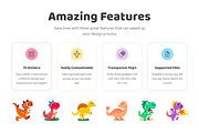 Dinosaur Cartoon Stickers, an Emoji Icon by Vectors Market (Thumbnail 2 of 6)