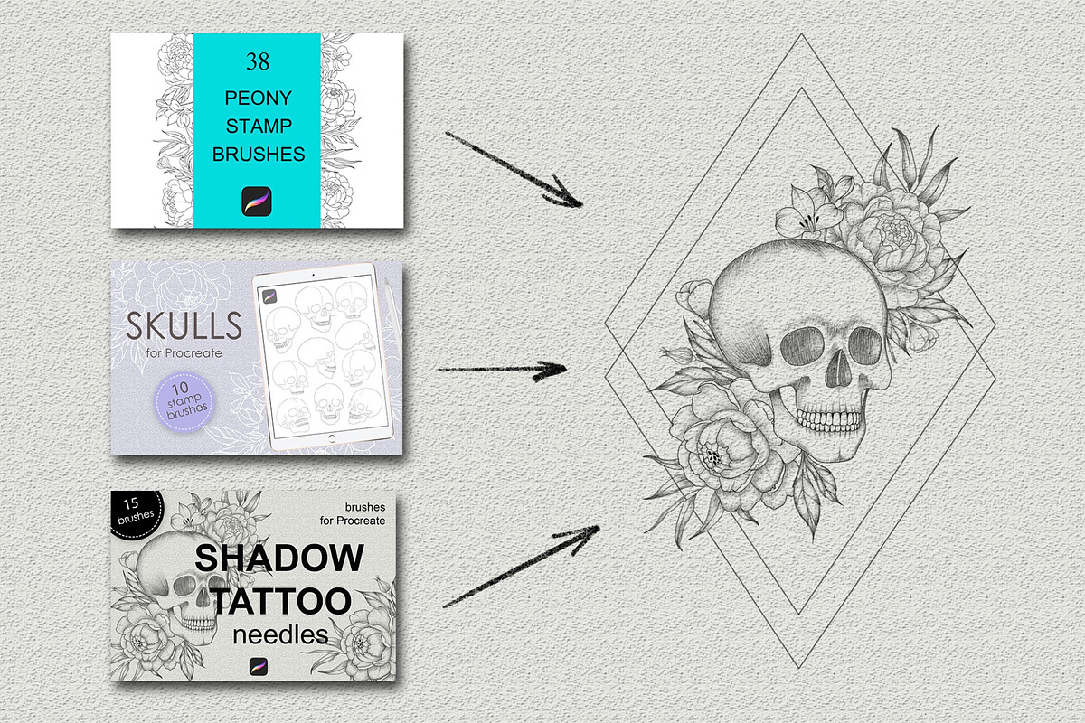 Shadow tattoo needles brushes, a Brush Add-On by Veronika Gotovceva (Photo 5 of 5)