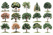 Watercolor Tree Clipart Bundle, an Illustration by Libby Wishes (Thumbnail 3 of 6)