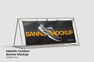 Metallic Outdoor Banner Mockup, an Advertising Mockup by renderstockmarket